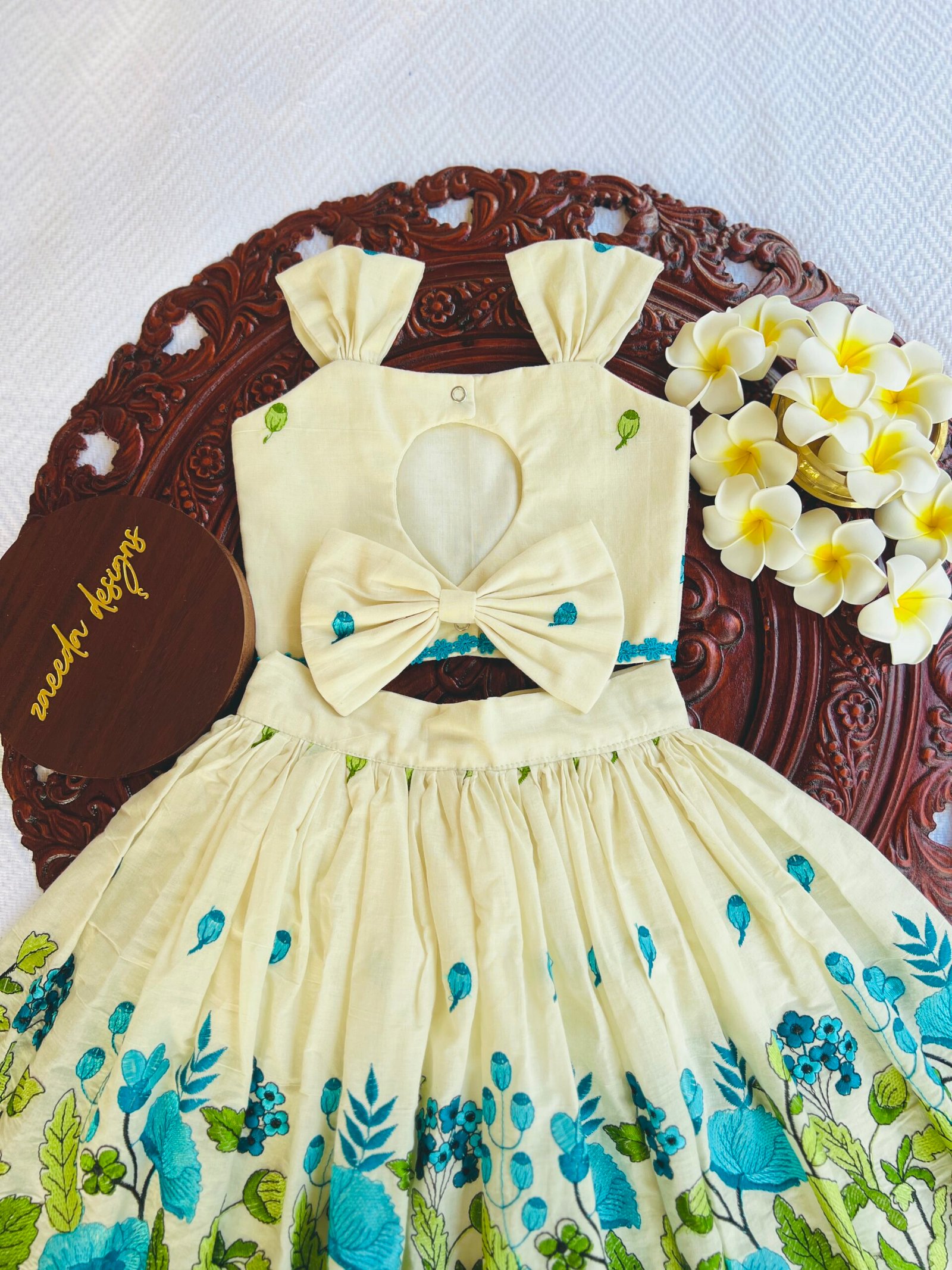 CORA COTTON SKYBLUE EMBROIDERY skirt & top - Image 2