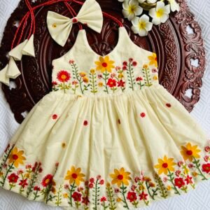 CORA COTTON TREAD EMBROIDERY FLOWER FROCK