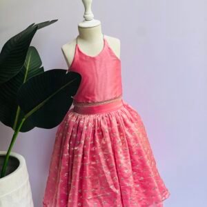 FENTI SILK SKIRT AND CROP TOP ONION PINK COLOUR