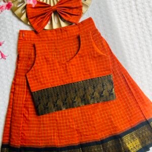 KALLYANI COTTON RUST ORANGE SKIRT AND TOP