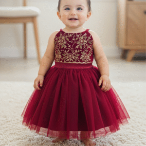 SOFT NET MERUN HAND WORK SKIRT AND CROP TOP