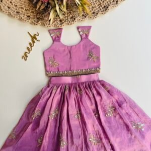 TISSUE SILK BUTTERFLY HAND WORK SKIRT AND TOP