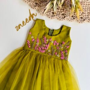 GREEN COLOUR  HAND WORK FROCK COLLECTION