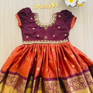 RUST ORANGE & BROWN HAND WORK FROCK COLLECTION