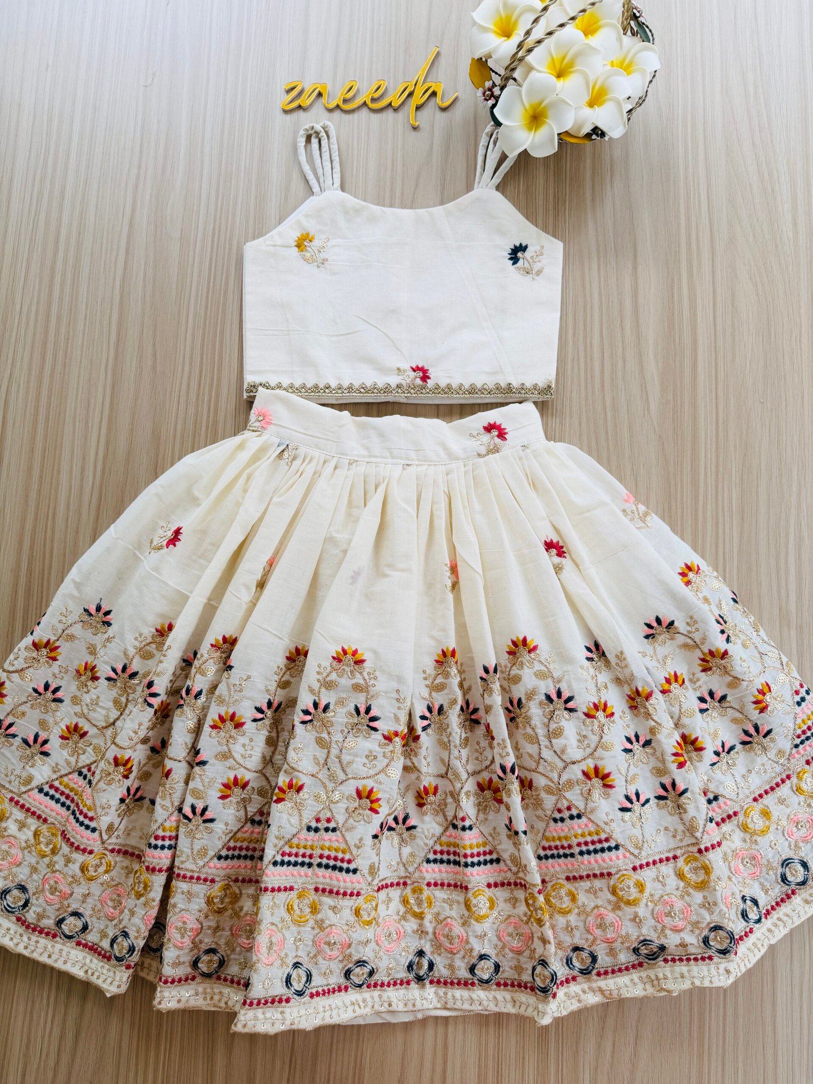 CORA COTTON EMBROIDERY SKIRT&CROP TOP - Image 3