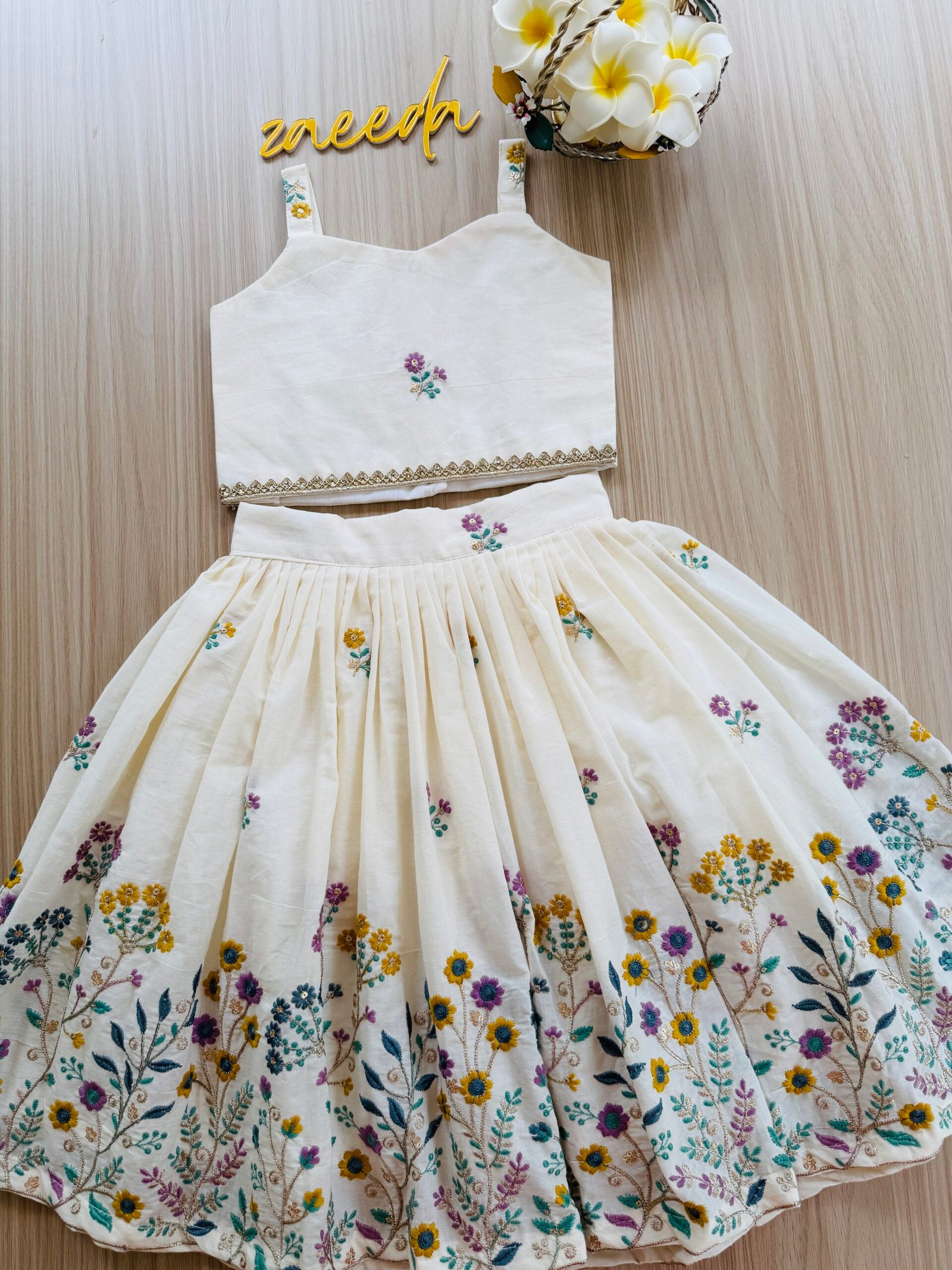 CORA COTTON EMBROIDERY SKIRT&CROP TOP - Image 5