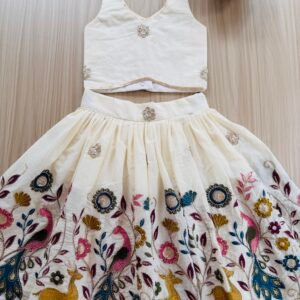 CORA COTTON EMBROIDERY SKIRT&CROP TOP
