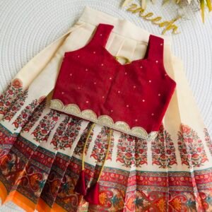 F TISSUE BRIKK & ORANGE PATTUPAVADA SETS